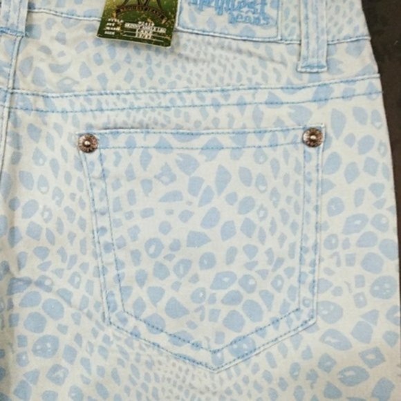 Blue Snakeskin Print Jeans by Request 13/14 NWT - Picture 6 of 9